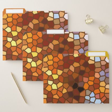 Autumn Mosaic Abstract Pattern File Folder Set