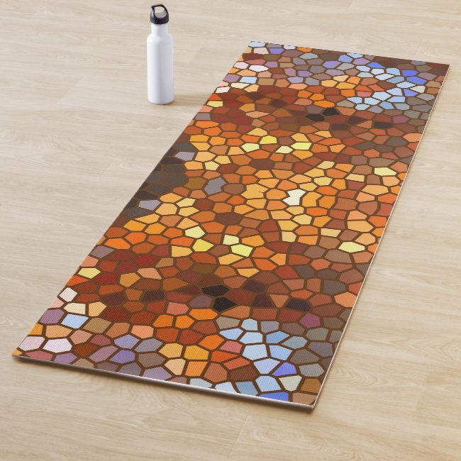 Autumn Mosaic Abstract Pattern Yoga Mat