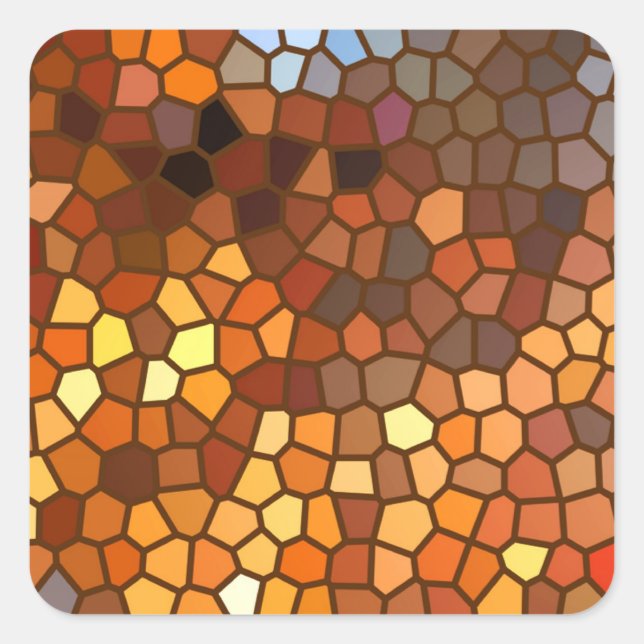 Autumn Mosaic Abstract Square Sticker (Front)