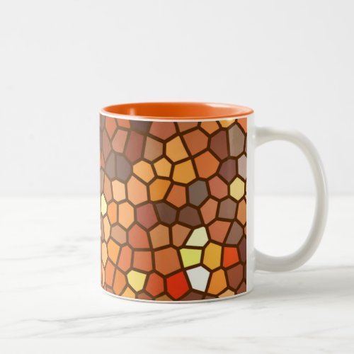 Autumn Mosaic Abstract Two_Tone Coffee Mug