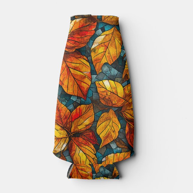 Autumn Mosaic Bottle Cooler For Fall Drink Holder (Front)