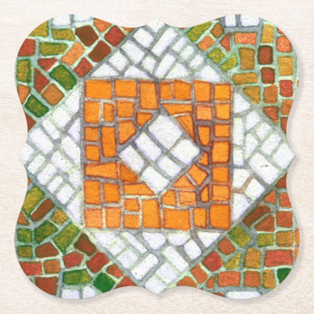 AUTUMN MOSAIC Bracket Paper Coasters (Front)