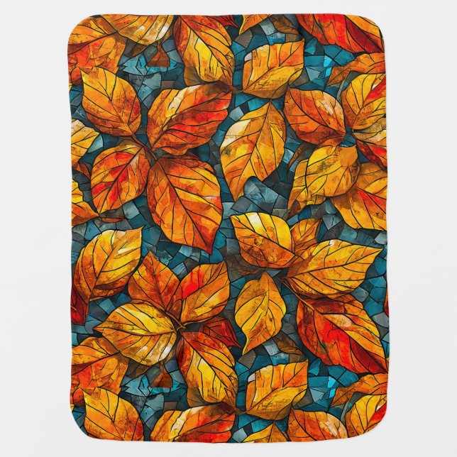 Autumn mosaic pattern baby blanket (Front)