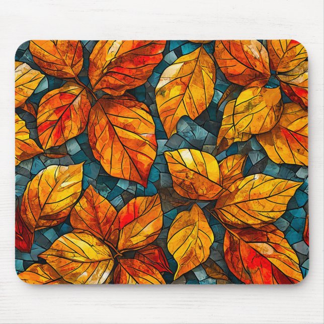 Autumn mosaic pattern mouse pad (Front)