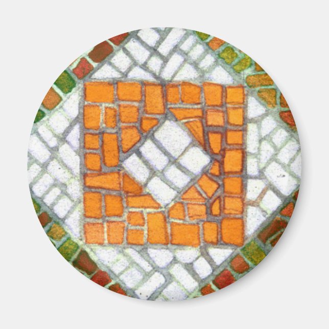 AUTUMN MOSAIC Round Magnet (Front)