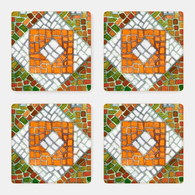 AUTUMN MOSAIC Square Acrylic Coasters (Set)