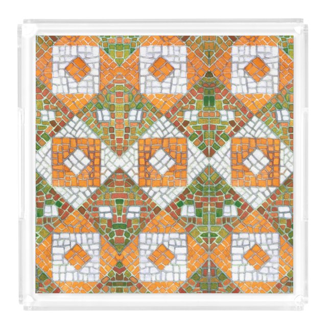 AUTUMN MOSAIC Square Acrylic Tray (Front)