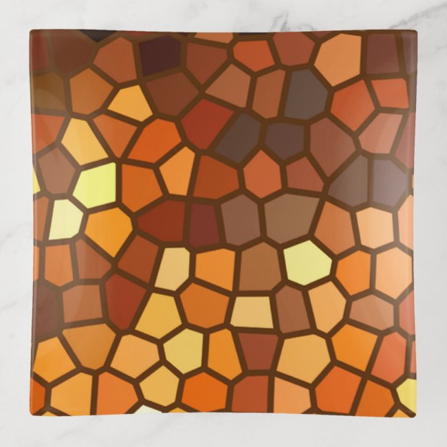 Autumn Mosaic Tile Pattern Trinket Tray
