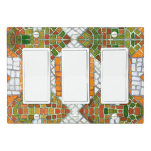 AUTUMN MOSAIC Triple Rocker Light Switch Cover