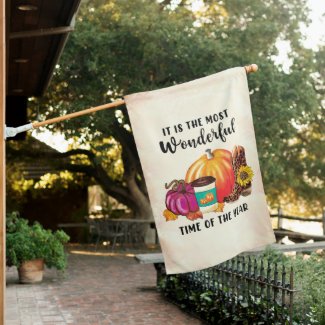 Autumn Most Wonderful Time of the Year House Flag
