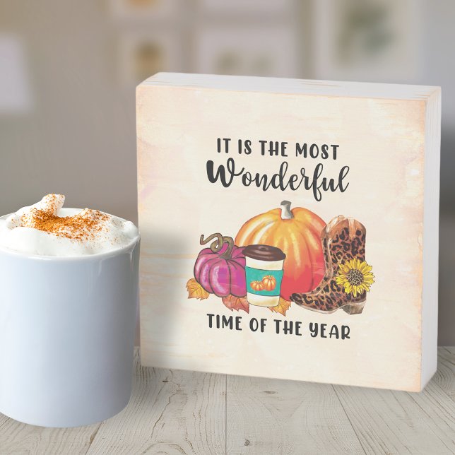 Autumn Most Wonderful Time of the Year Wooden Box Sign (Creator Uploaded)
