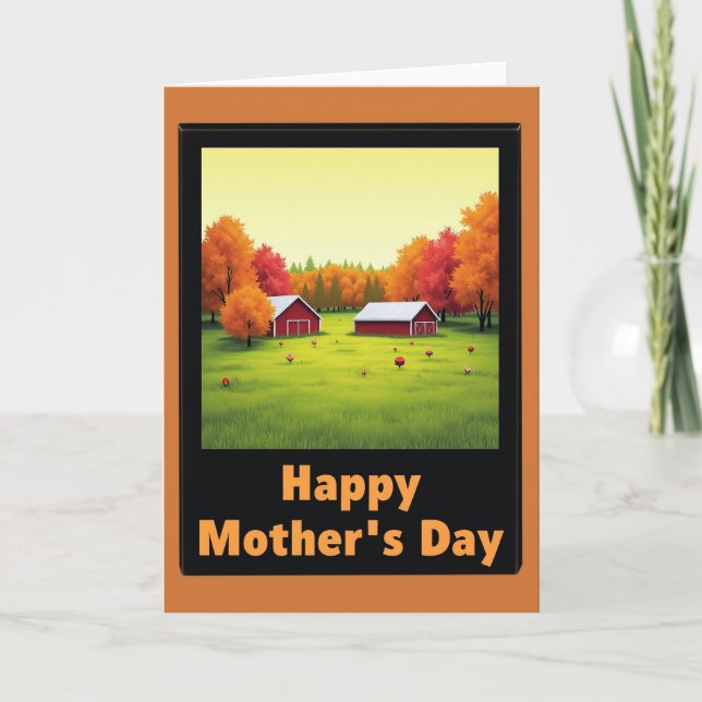 Autumn Mother Day Scene Card (Front)