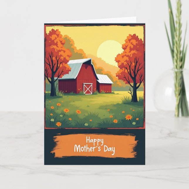 Autumn Mother Illustration Card (Front)