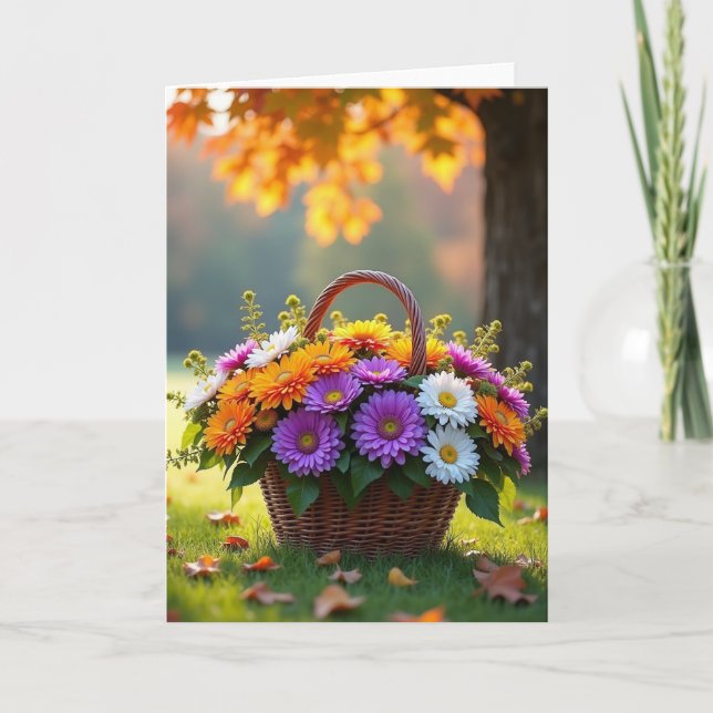 Autumn Mothers Day Flower Card (Front)