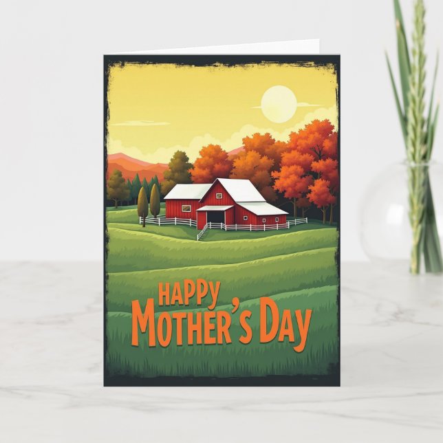 Autumn Mothers Day Scene Card (Front)