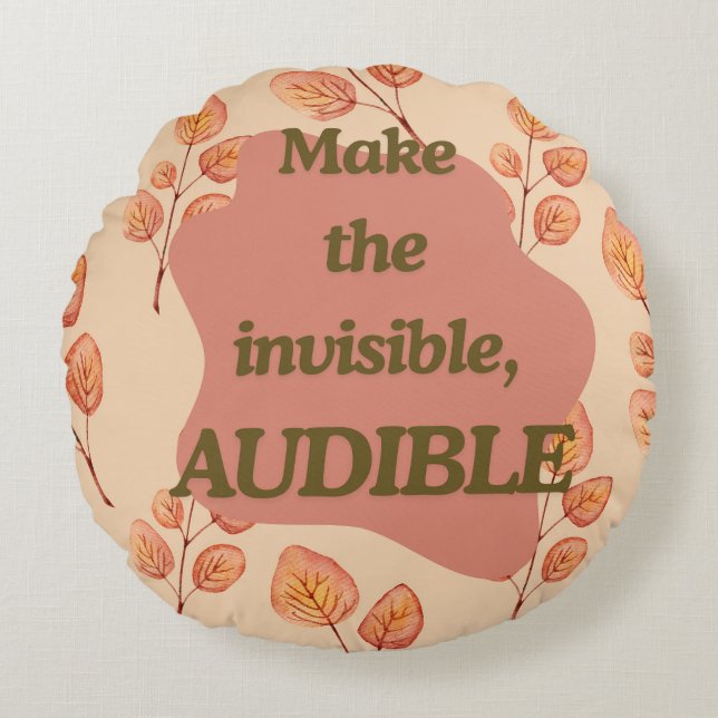 Autumn Motivational Quote Round Throw Pillow (Front)