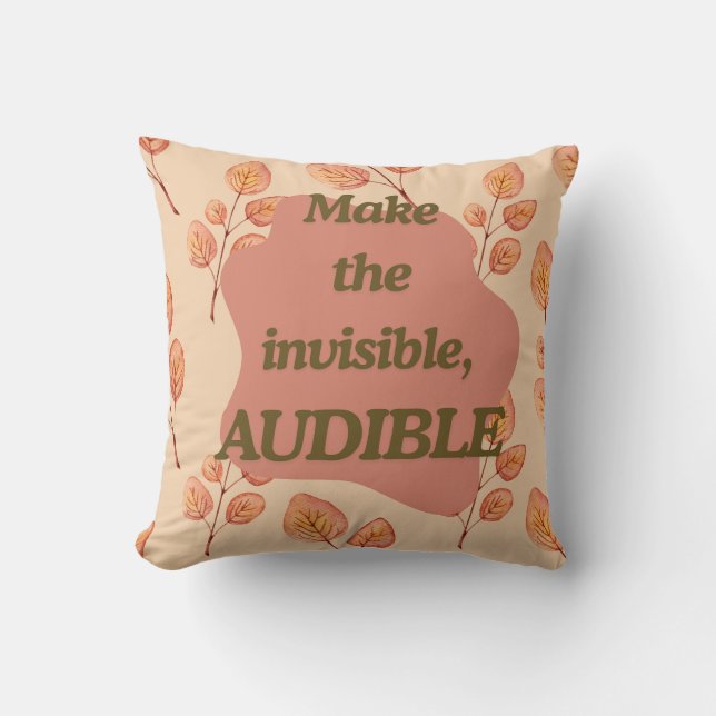 Autumn Motivational Quote Throw Pillow (Front)