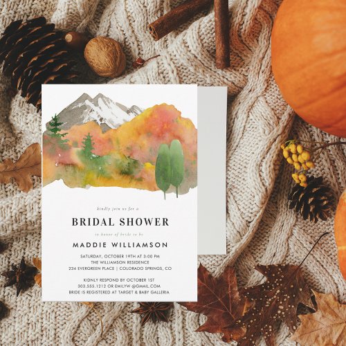 Autumn Mountain Bridal Shower  Invitation