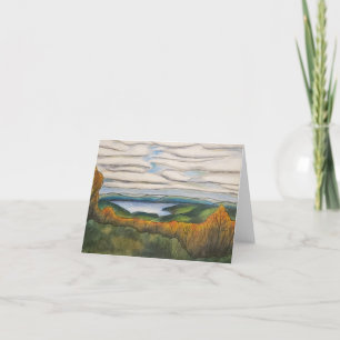 Autumn Mountain Lake Jocassee, SC Drawing Letterpress Thank You Card
