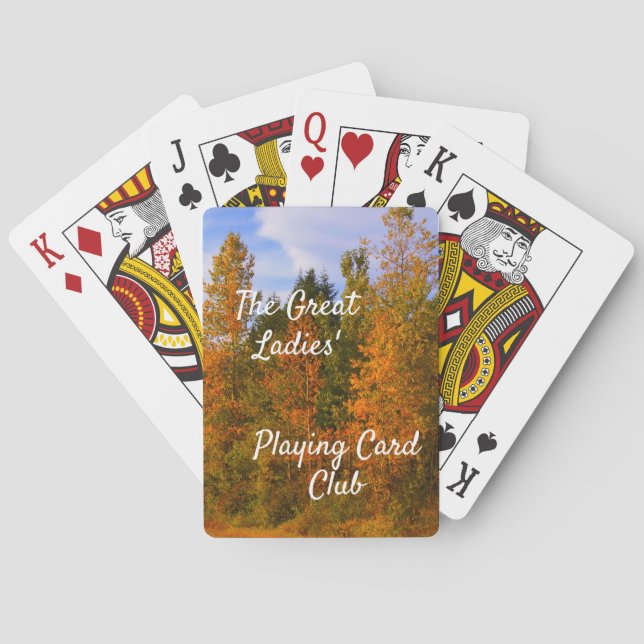 Autumn Mountain Scene Personalized Playing Cards (Back)