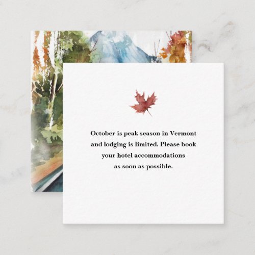 Autumn Mountain Wedding Hotel Accommodation Enclosure Card