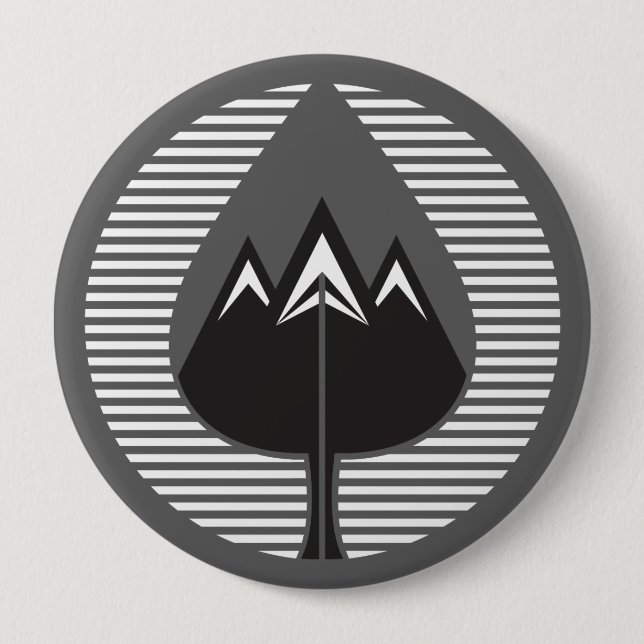 autumn mountains pinback button (Front)