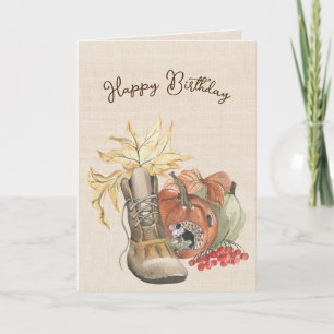 Autumn Mouse Birthday Humor  Card