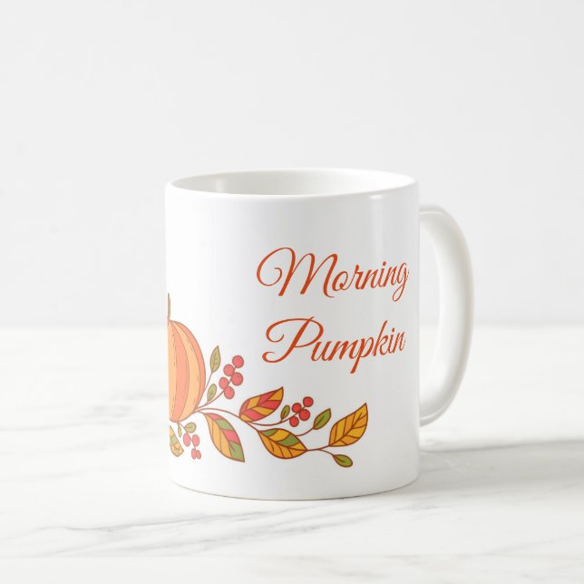 Autumn Mug-Morning Pumpkin Coffee Mug (Front Right)