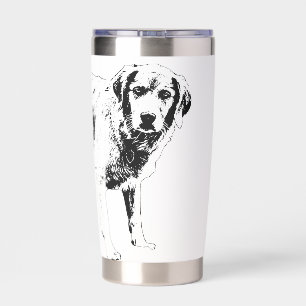 Autumn Mug with Bold Dog Outline Insulated Tumbler