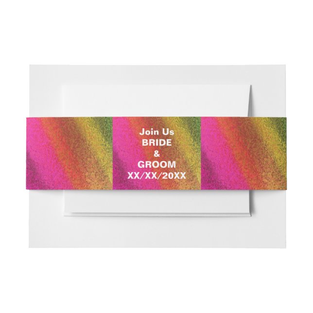 Autumn Multi-Shades of Color Invitation Bands Belly Band (Front Example)