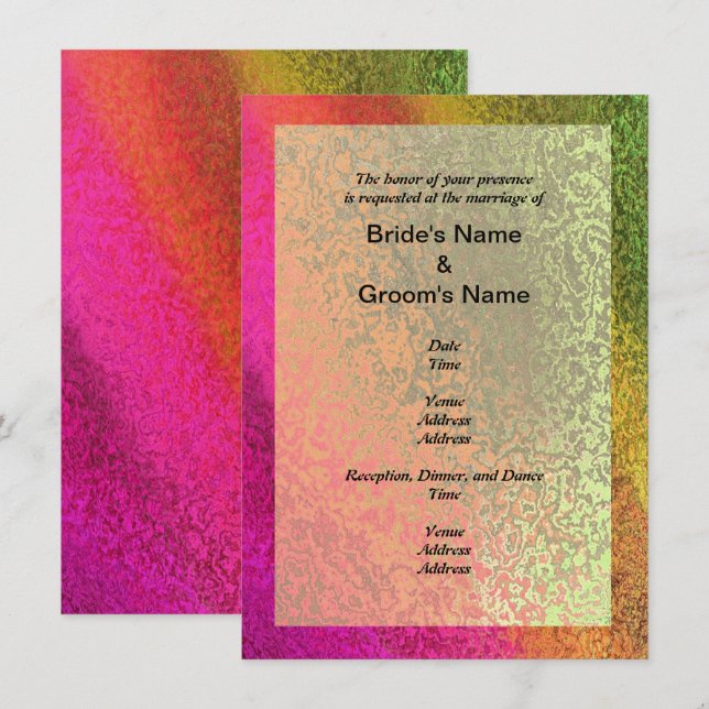 Autumn Multi-Shades of Color Wedding Invitation (Front/Back)