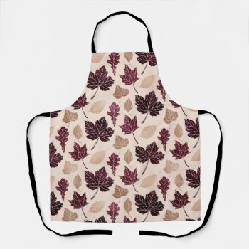 Autumn Multicolored Leaves Pattern Apron by BlayzeInk at Zazzle