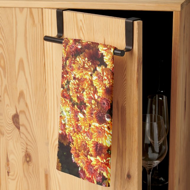 Autumn Mums Kitchen Towel (Thirds Fold)