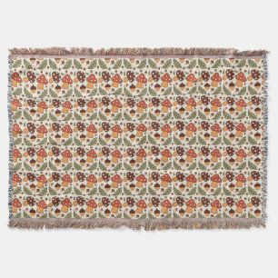 Autumn Mushroom & Acorn  Throw Blanket