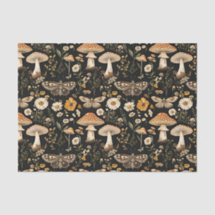 Autumn Mushroom and Flowers Fall Decoupage Tissue Paper