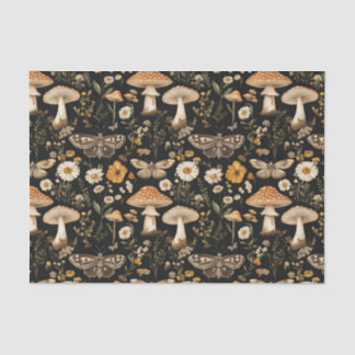 Autumn Mushroom and Flowers Fall Decoupage Tissue Paper