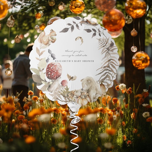 Autumn Mushroom | Woodland Forest Baby Shower Balloon (Creator Uploaded)