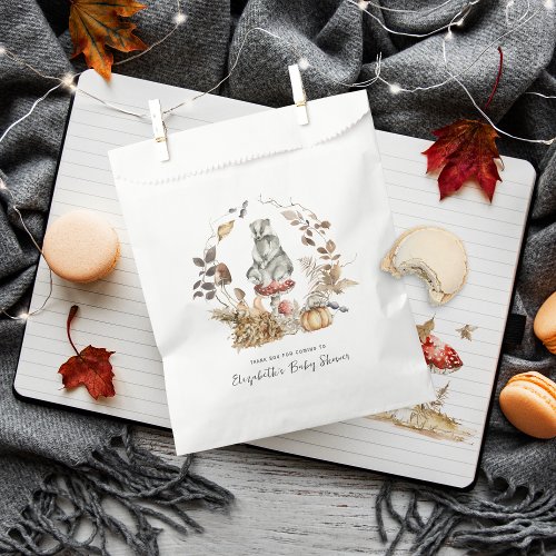 Autumn Mushroom  Woodland Forest Baby Shower Favor Bag