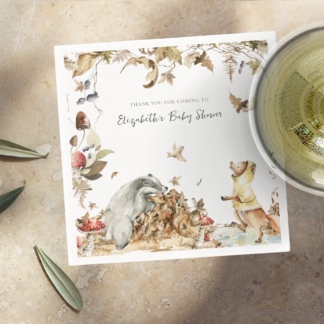 Autumn Mushroom | Woodland Forest Baby Shower Napkins (Creator Uploaded)