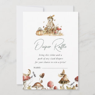 Autumn Mushroom Woodland Forest Diaper Raffle Invitation