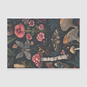 Autumn Mushrooms and Flowers Fall Decoupage Tissue Paper