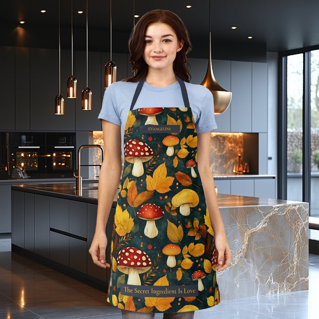 Autumn Mushrooms and Leaves - Nature Loving Cooks Apron (Creator Uploaded)