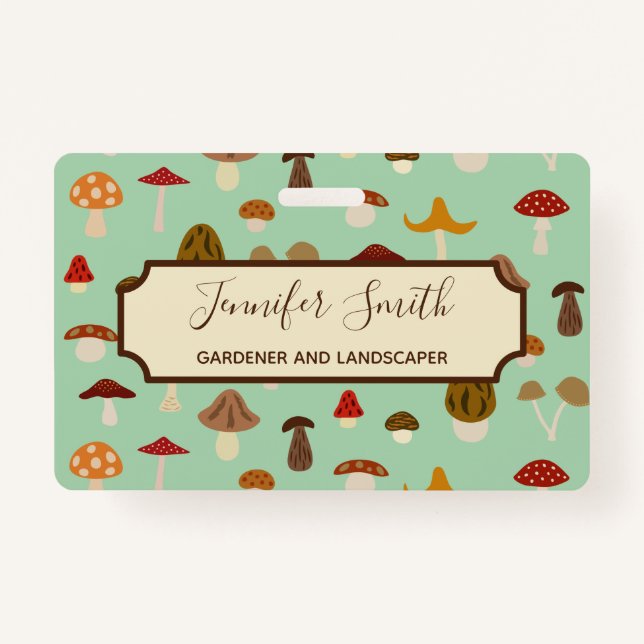 Autumn Mushrooms Business Badge (Front)
