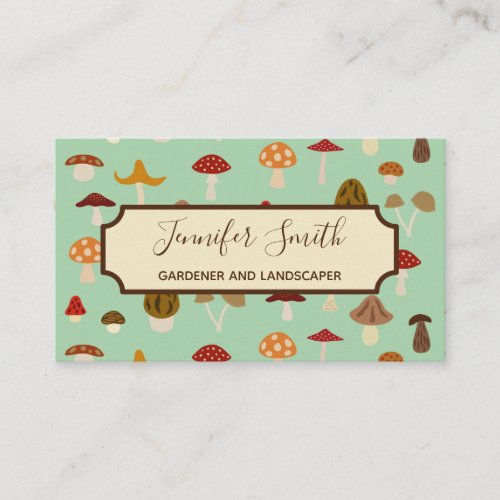 Autumn Mushrooms Business Card