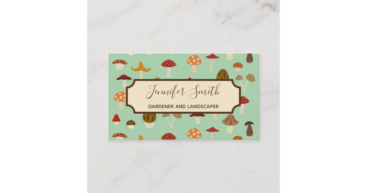 Autumn Mushrooms Business Card Zazzle