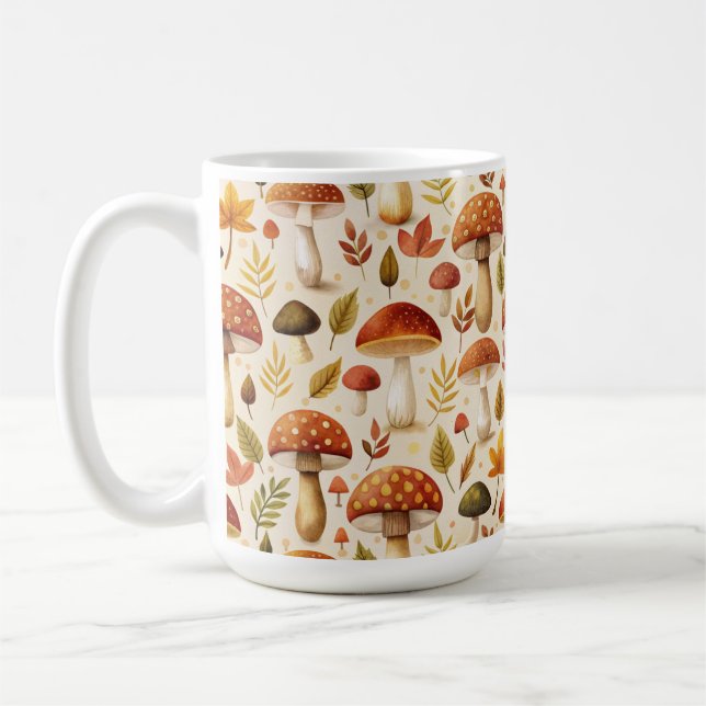 Autumn Mushrooms Coffee Mug (Left)