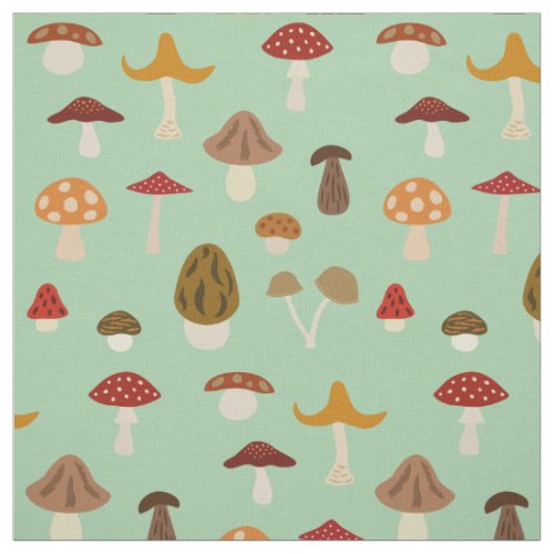 Autumn Mushrooms Fabric