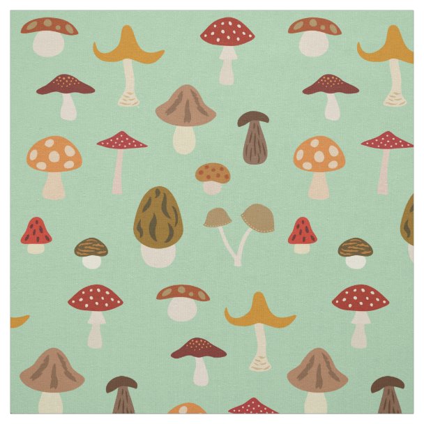 Mushroom Spots Fabric | Zazzle