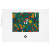 Autumn mushrooms, leaves, nuts and berries on blue (Back Horizontal)