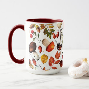 Autumn mushrooms mug
